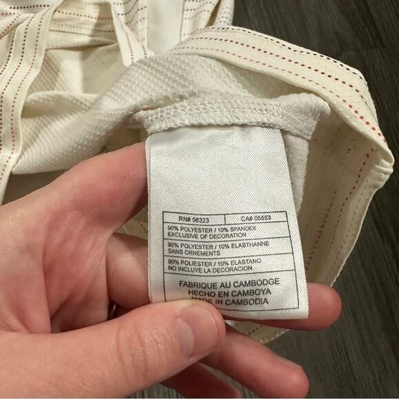 Nike Golf White Multicolor Pinstripe Long Sleeve Collared Button Jacket Size M - Picture 6 of 8